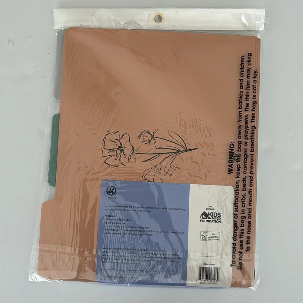 U Brand Floral Design File Folders 12 Count